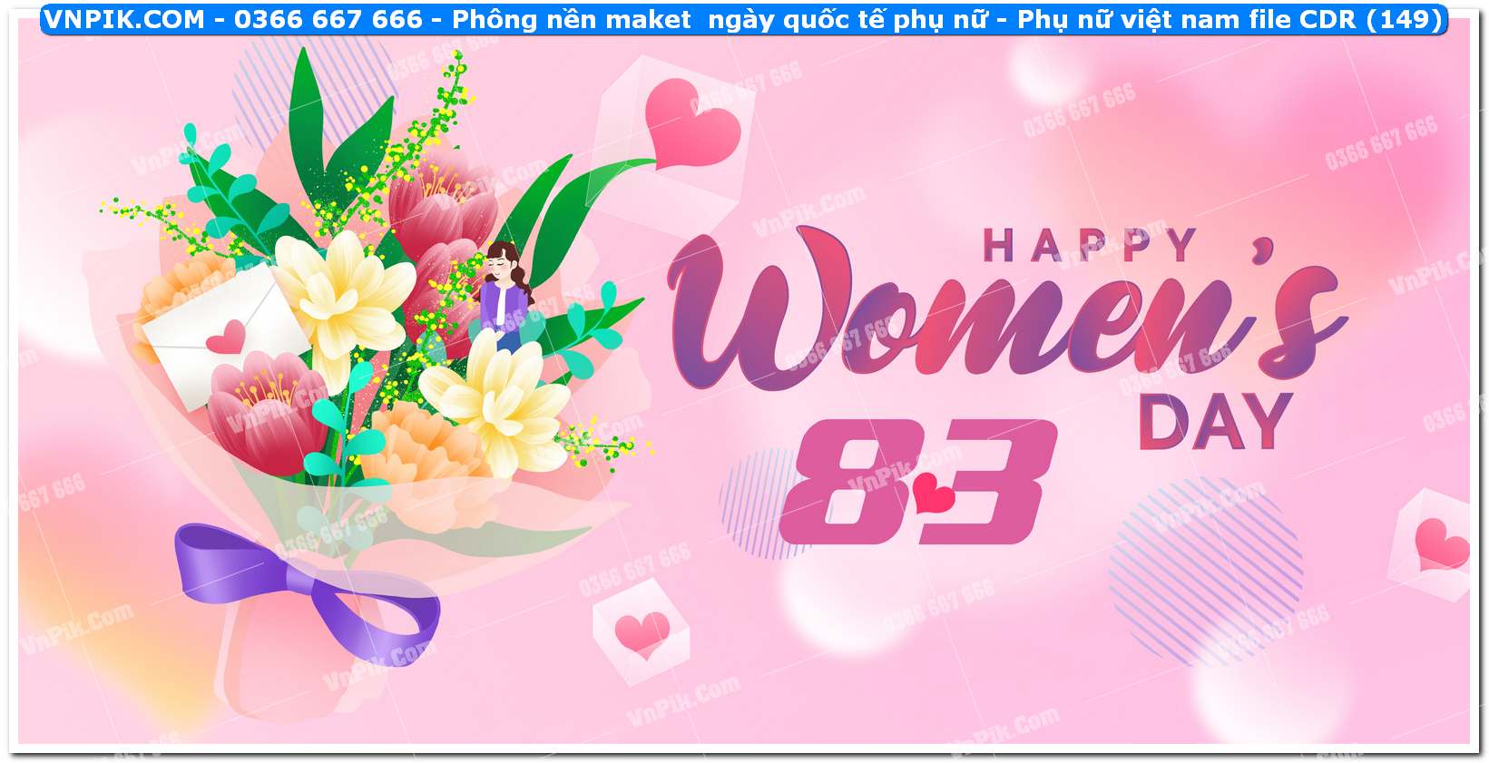 Phông nền maket  ngày quốc tế phụ nữ – Phụ nữ việt nam file CDR (149)