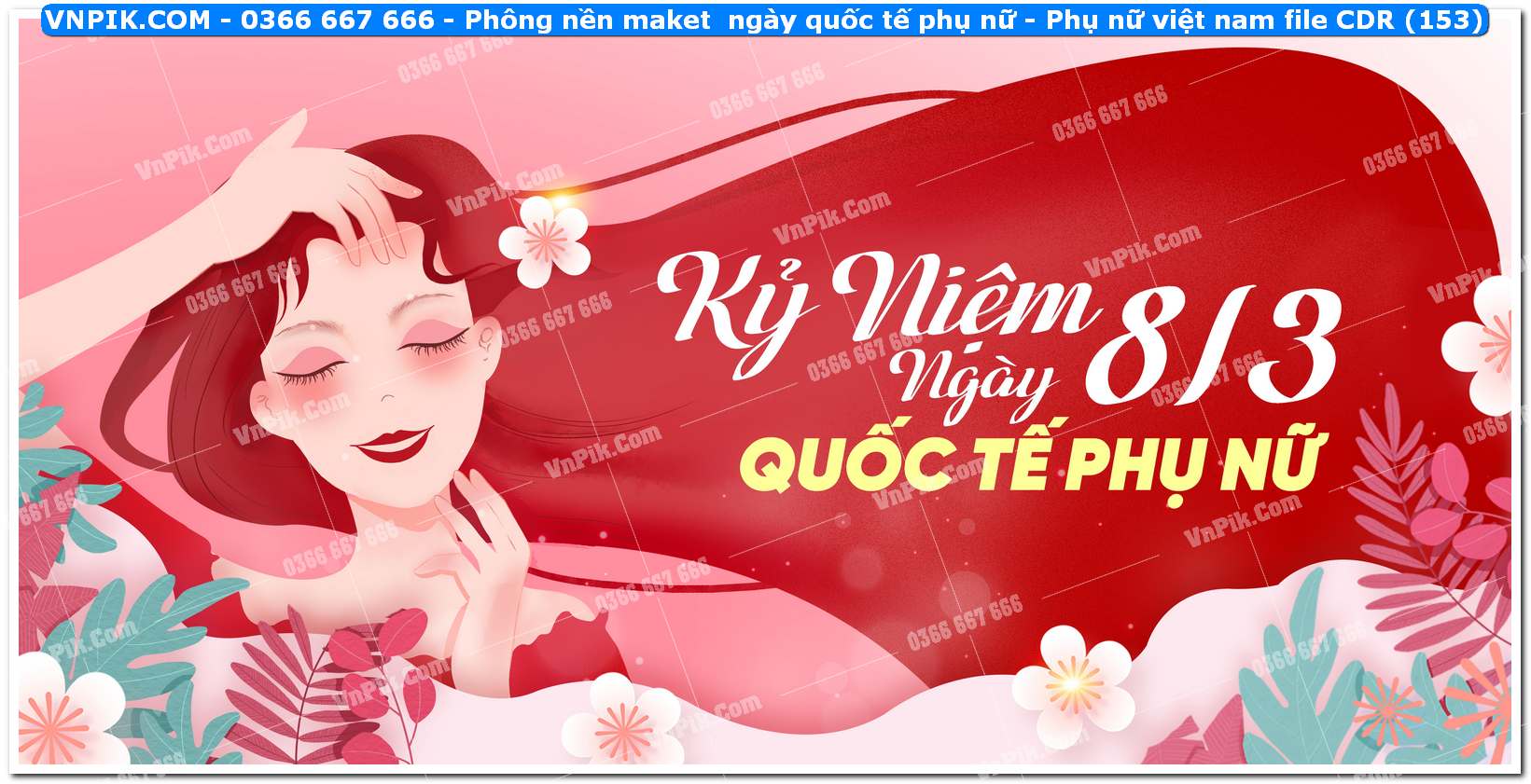 Phông nền maket  ngày quốc tế phụ nữ – Phụ nữ việt nam file CDR (153)