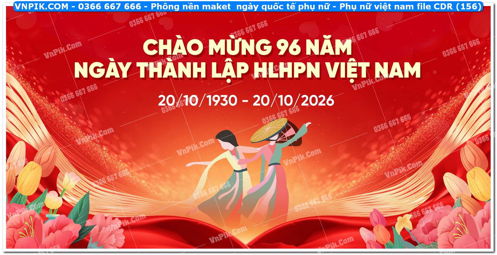 Phông nền maket  ngày quốc tế phụ nữ – Phụ nữ việt nam file CDR (156)