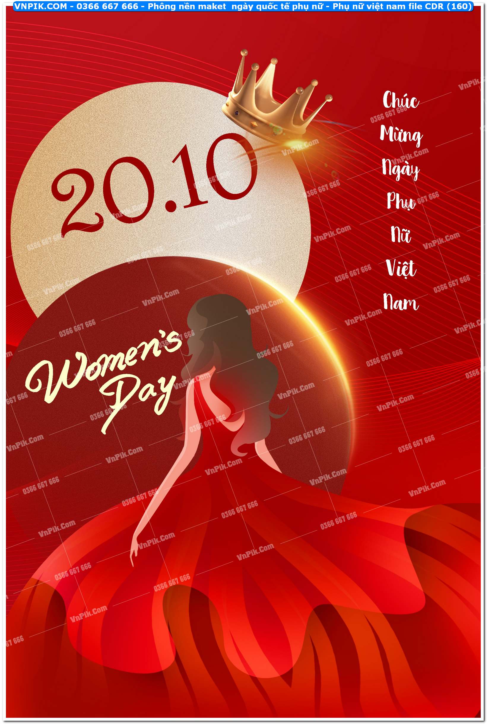 Phông nền maket  ngày quốc tế phụ nữ – Phụ nữ việt nam file CDR (160)