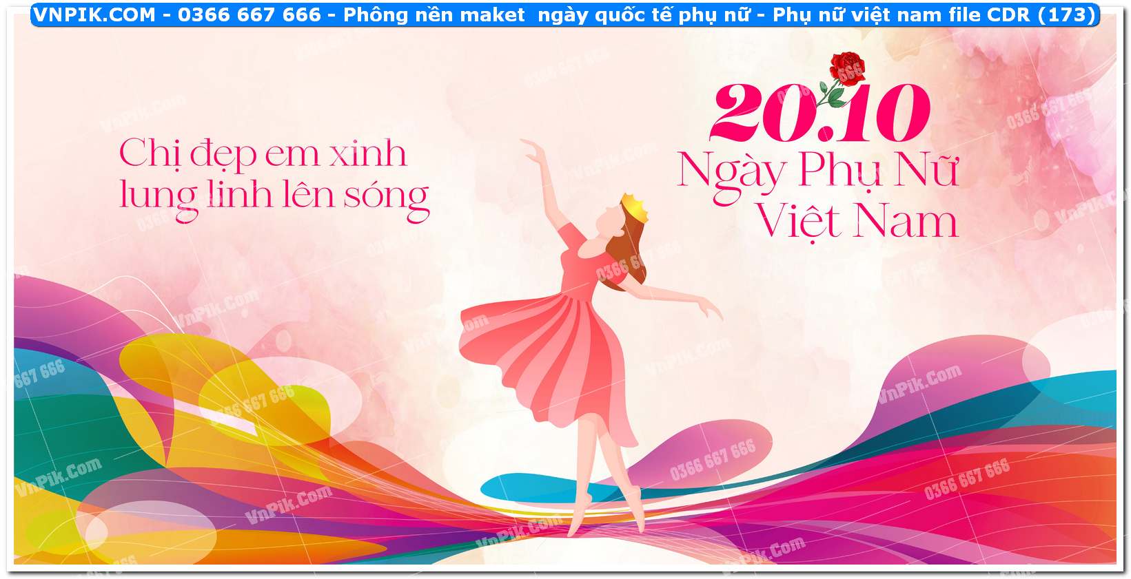 Phông nền maket  ngày quốc tế phụ nữ – Phụ nữ việt nam file CDR (173)