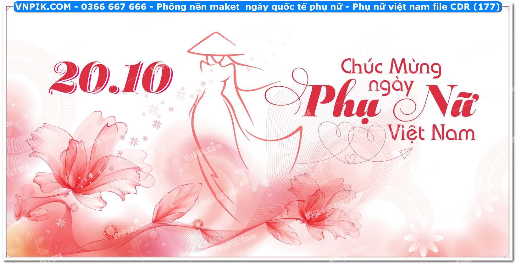 Phông nền maket  ngày quốc tế phụ nữ – Phụ nữ việt nam file CDR (177)