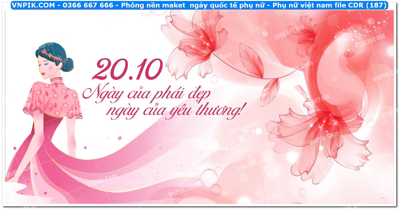 Phông nền maket  ngày quốc tế phụ nữ – Phụ nữ việt nam file CDR (187)