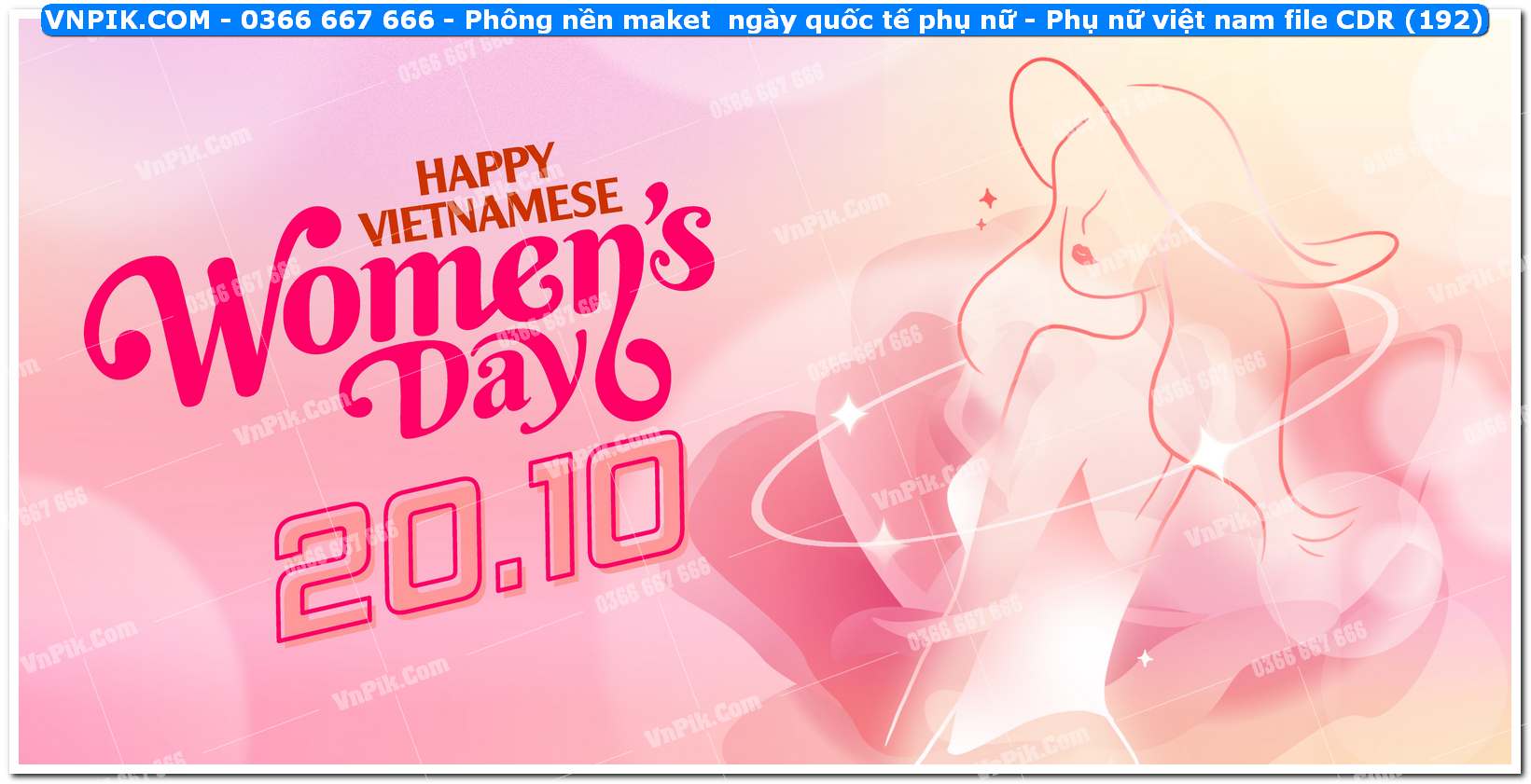 Phông nền maket  ngày quốc tế phụ nữ – Phụ nữ việt nam file CDR (192)