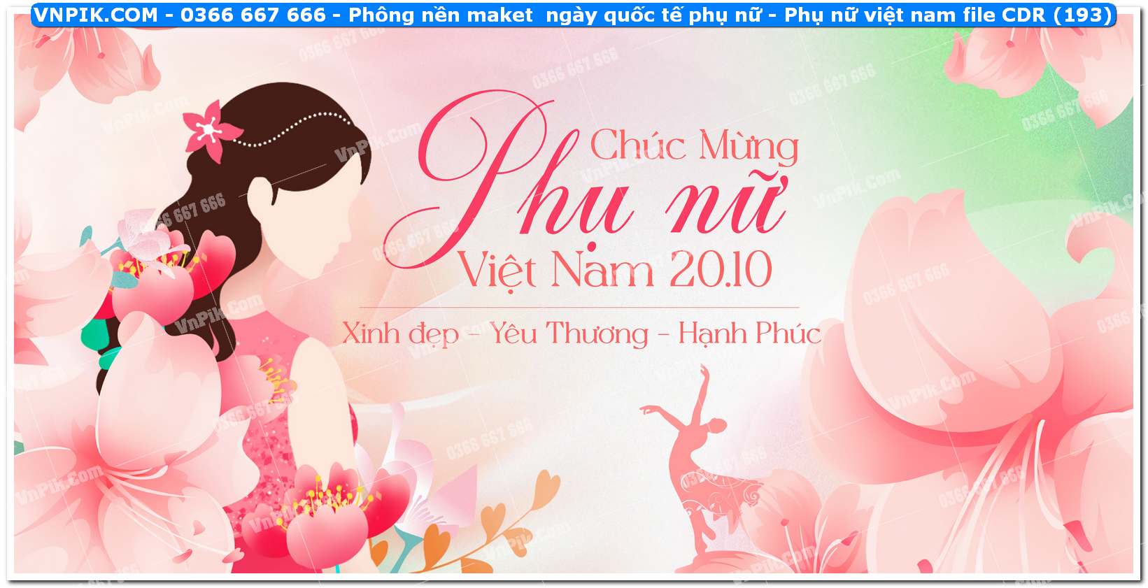 Phông nền maket  ngày quốc tế phụ nữ – Phụ nữ việt nam file CDR (193)