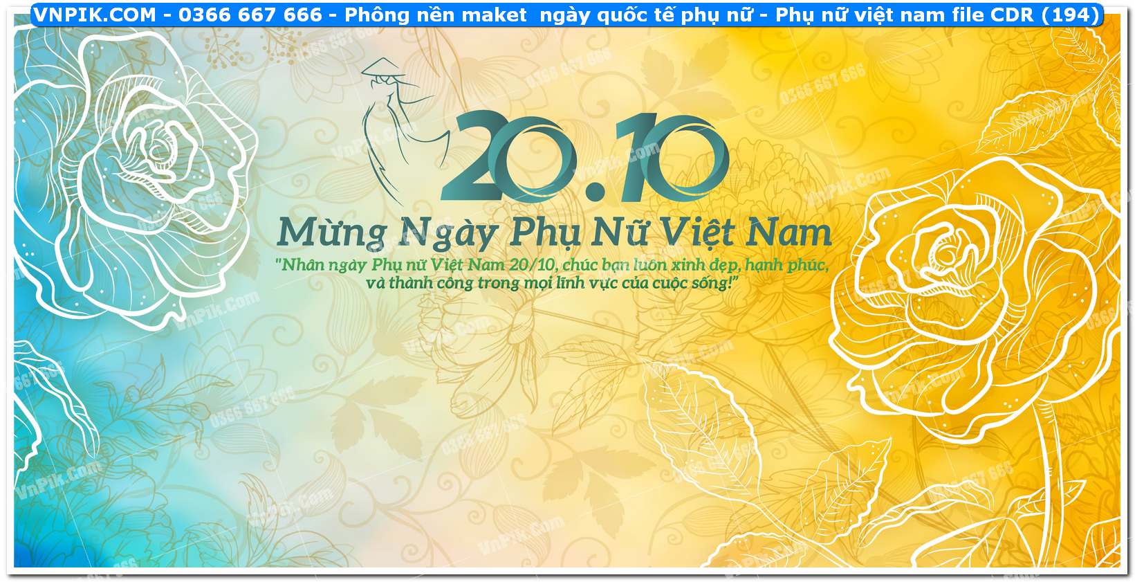 Phông nền maket  ngày quốc tế phụ nữ – Phụ nữ việt nam file CDR (194)