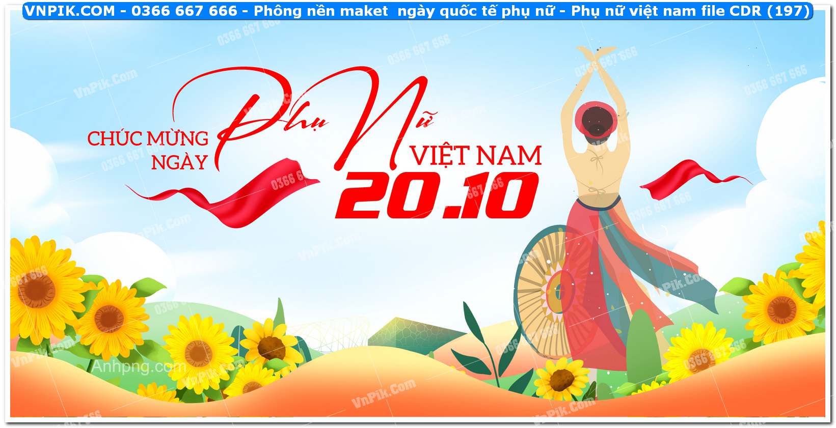 Phông nền maket  ngày quốc tế phụ nữ – Phụ nữ việt nam file CDR (197)