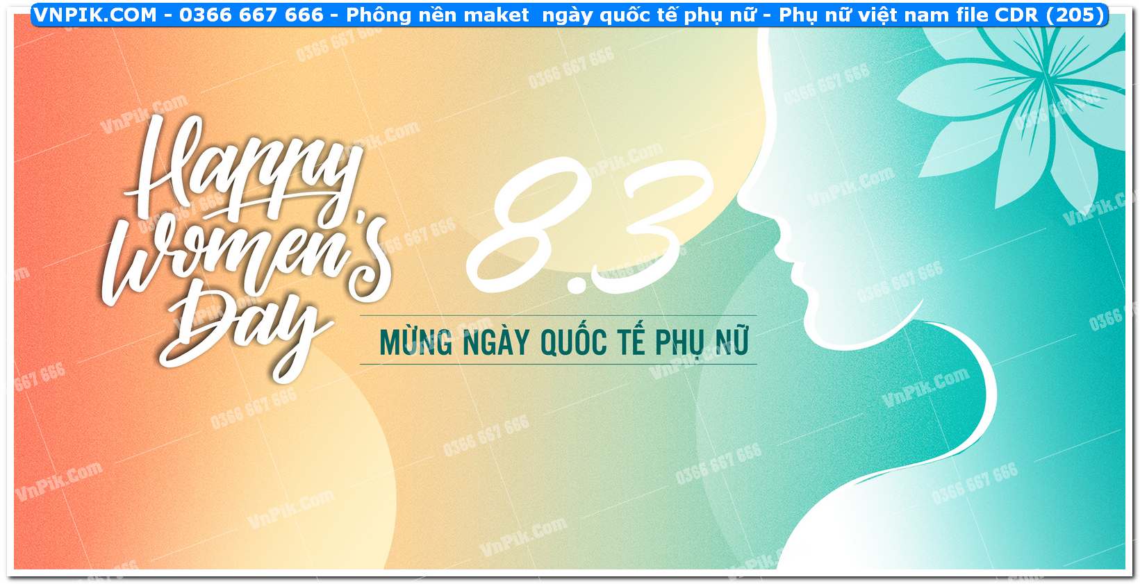 Phông nền maket  ngày quốc tế phụ nữ – Phụ nữ việt nam file CDR (205)