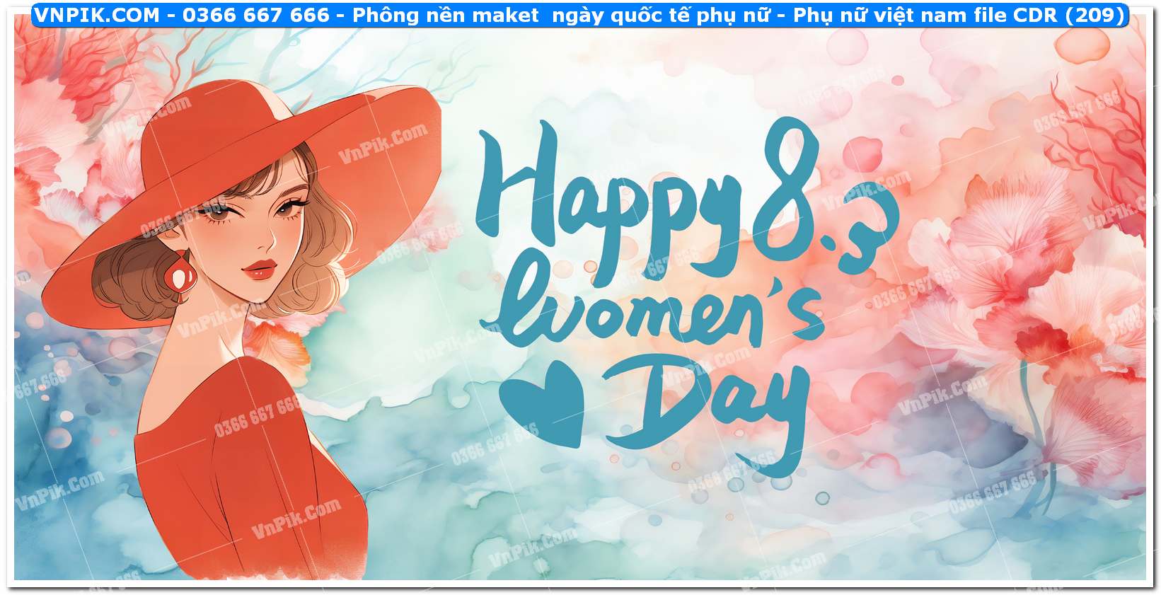 Phông nền maket  ngày quốc tế phụ nữ – Phụ nữ việt nam file CDR (209)