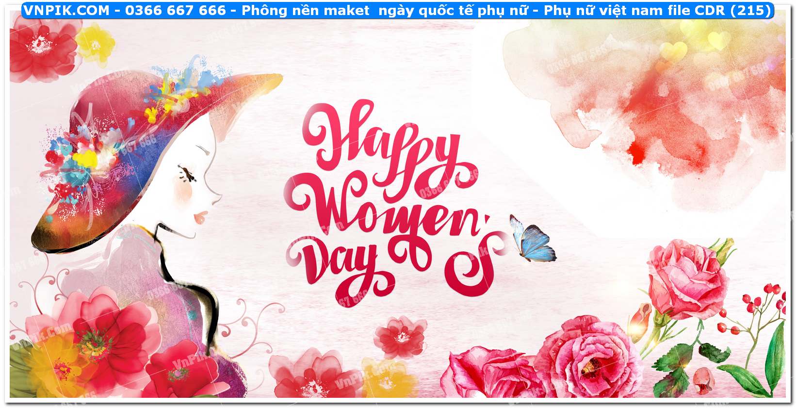 Phông nền maket  ngày quốc tế phụ nữ – Phụ nữ việt nam file CDR (215)