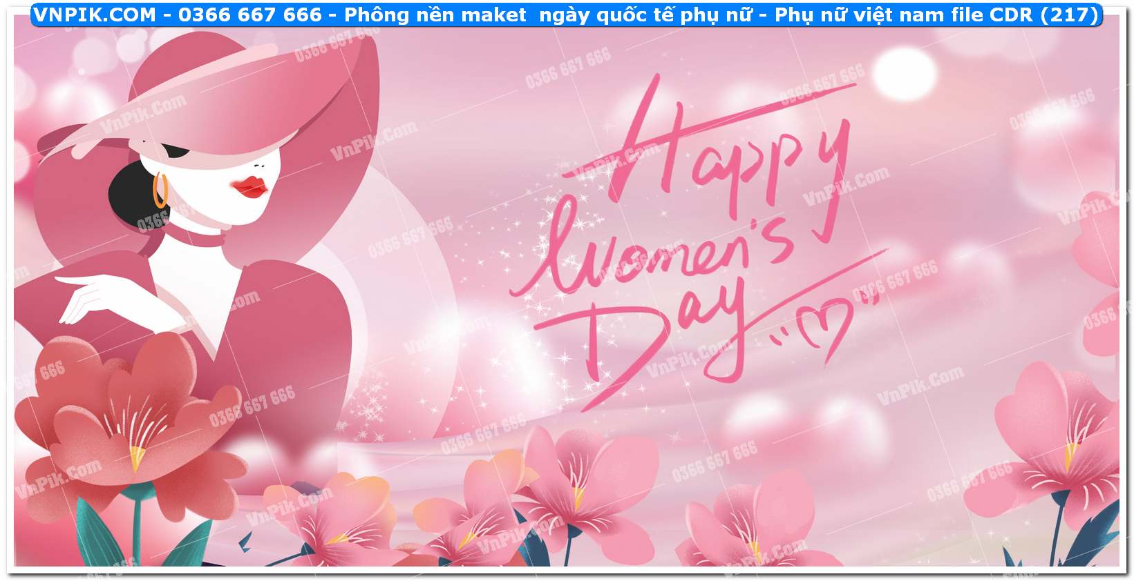 Phông nền maket  ngày quốc tế phụ nữ – Phụ nữ việt nam file CDR (217)