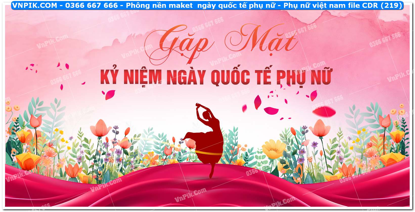 Phông nền maket  ngày quốc tế phụ nữ – Phụ nữ việt nam file CDR (219)