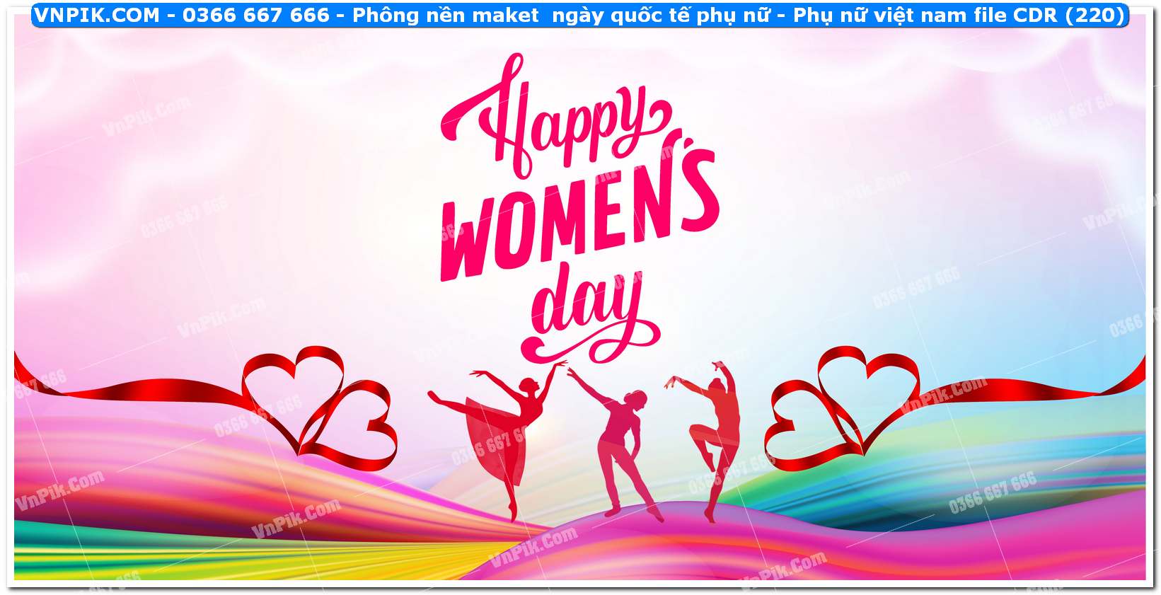 Phông nền maket  ngày quốc tế phụ nữ – Phụ nữ việt nam file CDR (220)