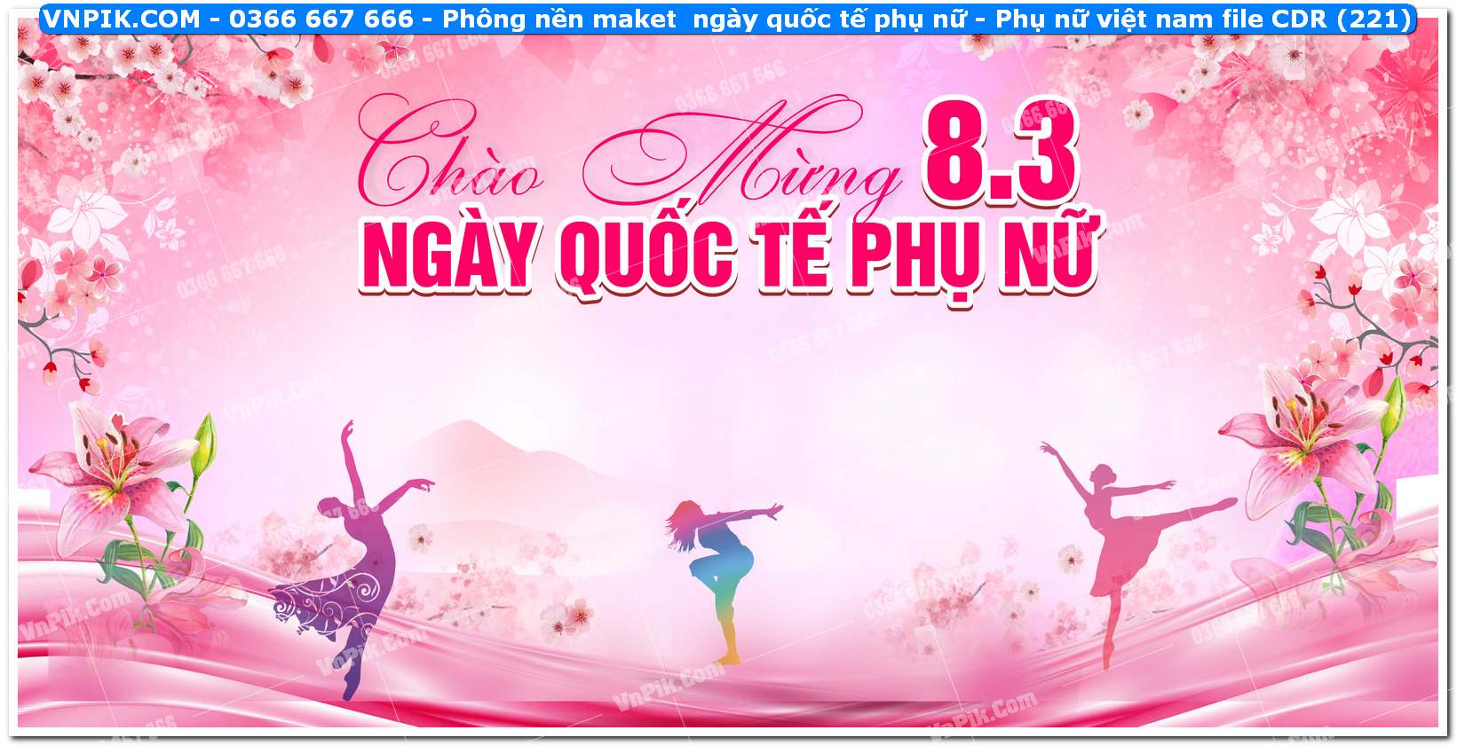 Phông nền maket  ngày quốc tế phụ nữ – Phụ nữ việt nam file CDR (221)