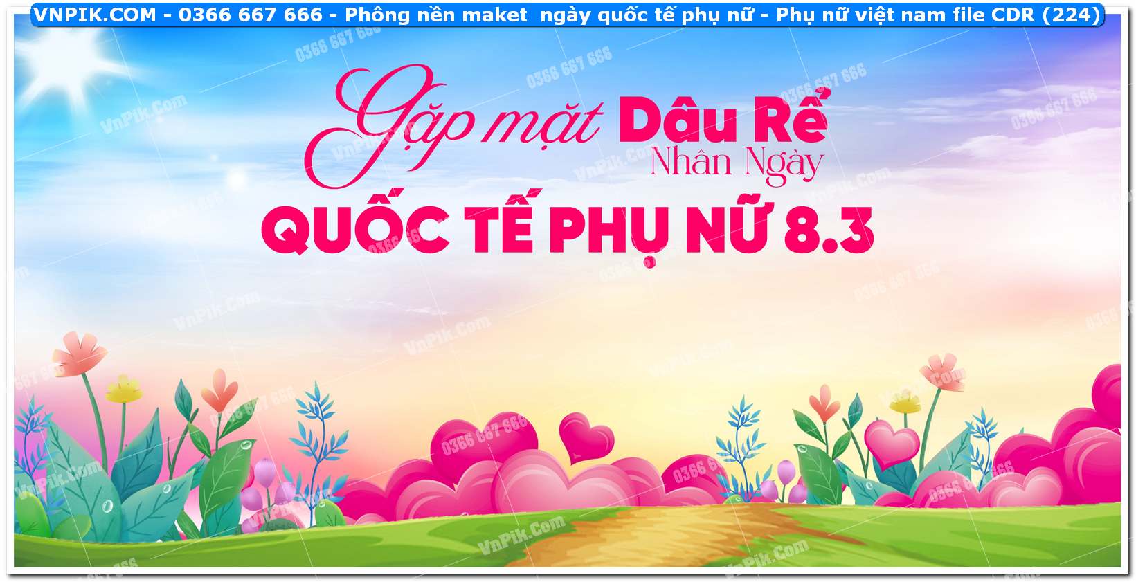 Phông nền maket  ngày quốc tế phụ nữ – Phụ nữ việt nam file CDR (224)