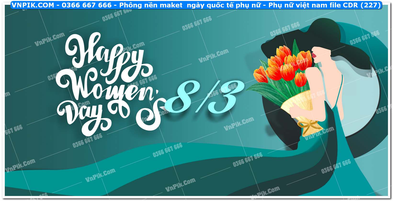 Phông nền maket  ngày quốc tế phụ nữ – Phụ nữ việt nam file CDR (227)