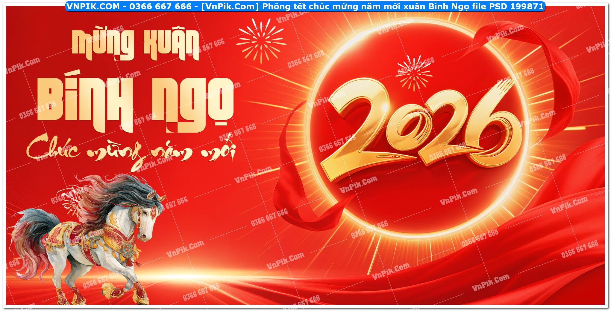 Phông tết chúc mừng năm mới xuân Bính Ngọ file PSD 199871