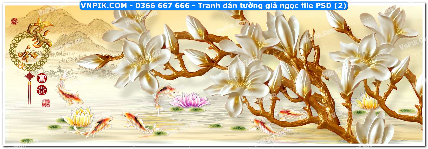 Tranh dán tường giả ngọc file PSD (2)