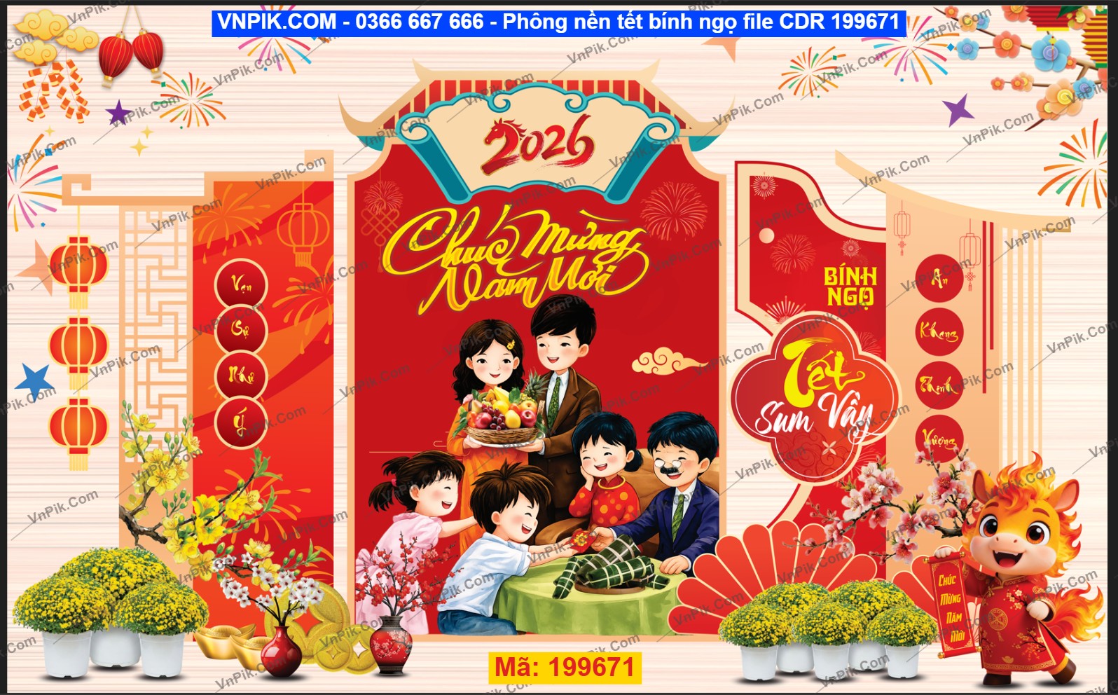 Phông nền tết bính ngọ file CDR 199671