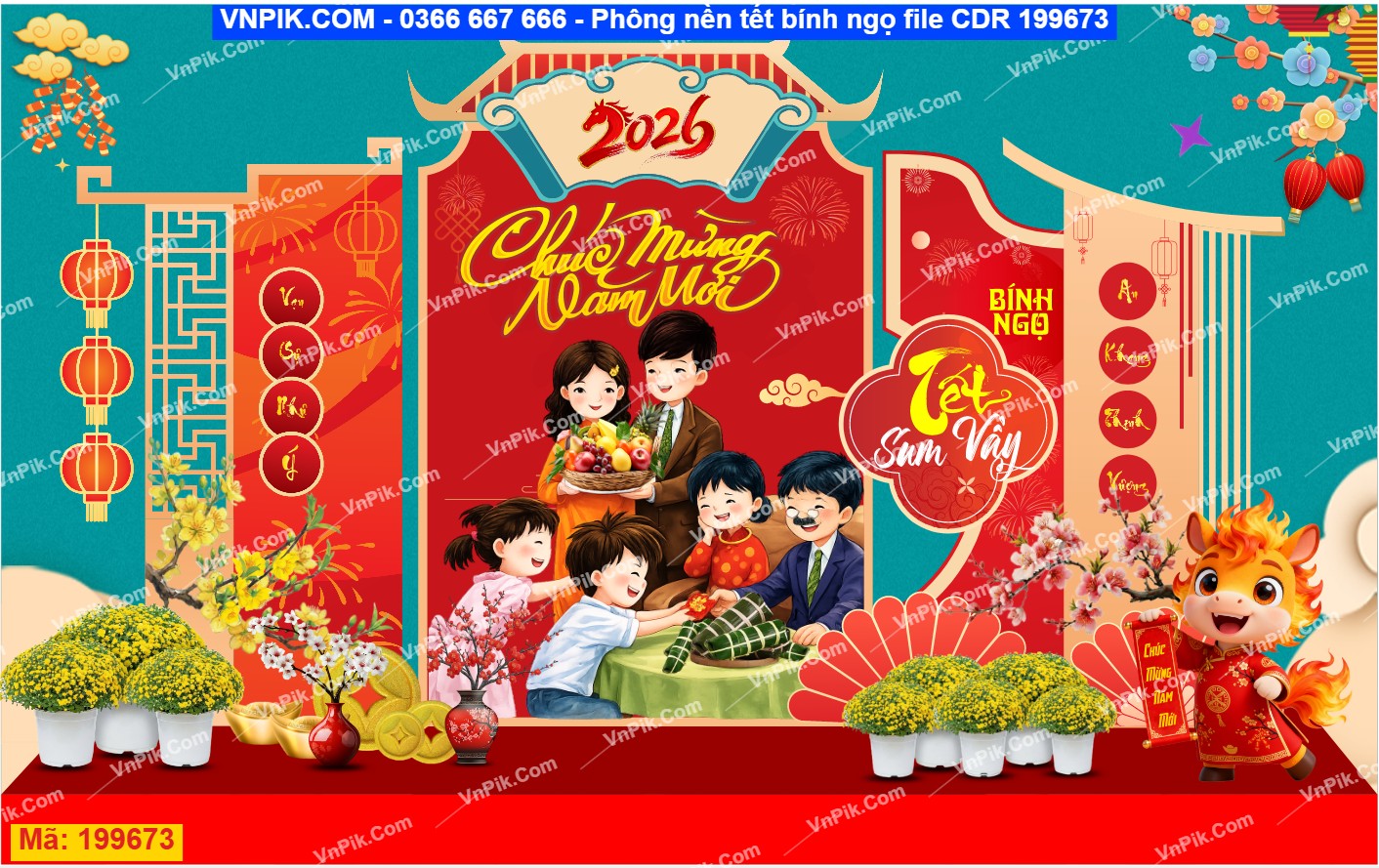 Phông nền tết bính ngọ file CDR 199673