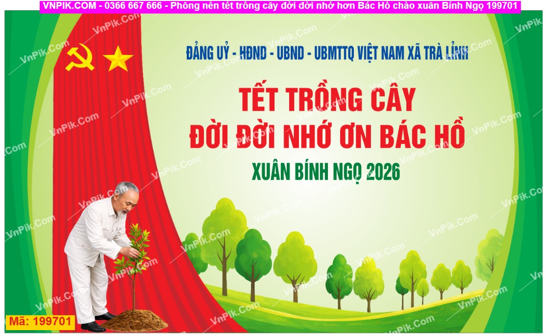 Phông nền tết trồng cây đời đời nhớ hơn Bác Hồ chào xuân Bính Ngọ 199701