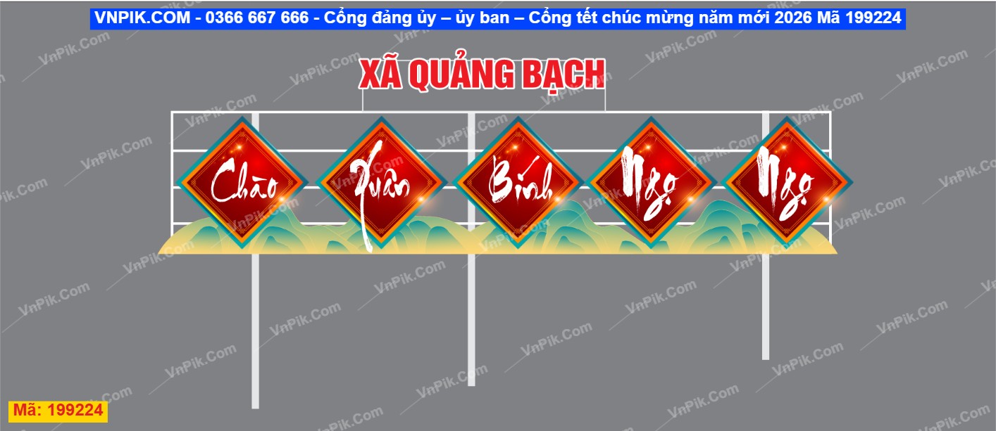 Cổng đảng ủy – ủy ban – Cổng tết chúc mừng năm mới 2026 Mã 19924