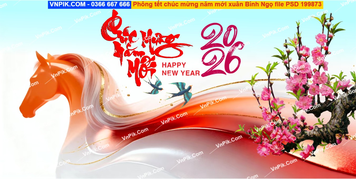 Phông tết chúc mừng năm mới xuân Bính Ngọ file PSD 199873