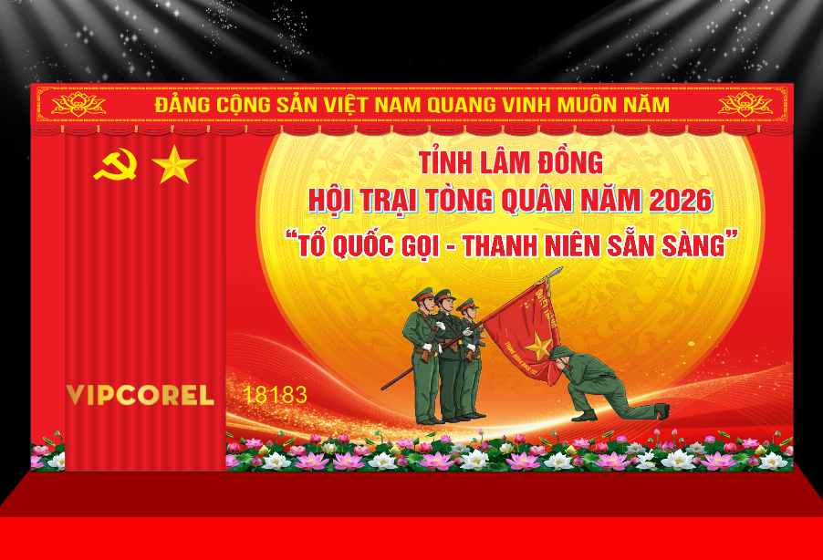 Market Hội trại tòng quân năm 2026 file corel x7