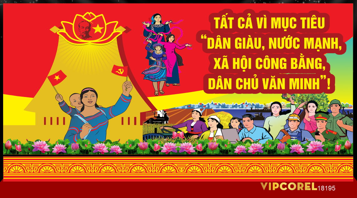 Pano cổ động tất cả vì mục tiêu … file coreldraw x7