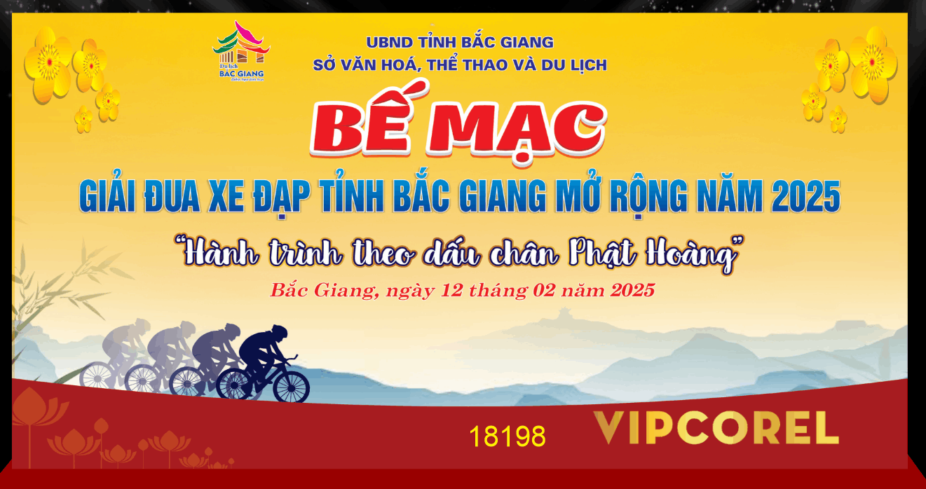 Backdrop Hội thi giải đua xe đạp tỉnh Bác Giang