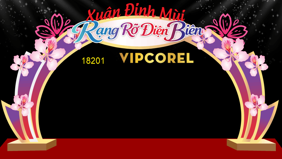 Trang trí cổng tết hoa anh đào Xuân Đinh Mùi