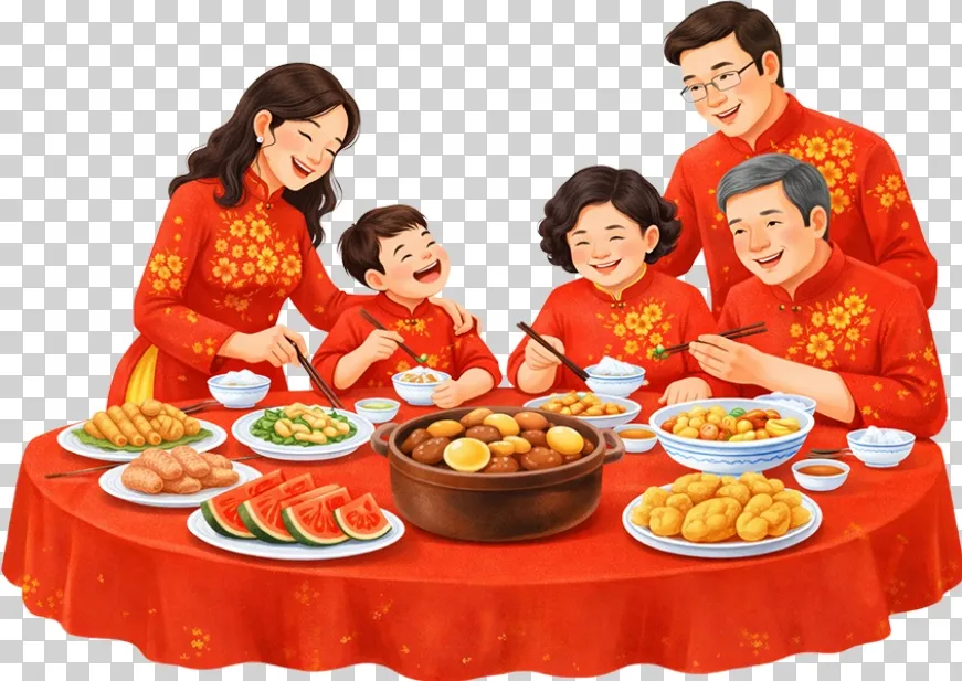 Gia đình quây quần bên mâm cơm tất niên Tết 2026