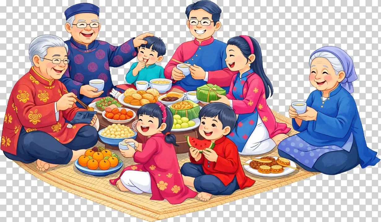 Äáº¡i gia ÄÃ¬nh ÄÃ³n Táº¿t sum váº§y trÃªn chiáº¿u hoa