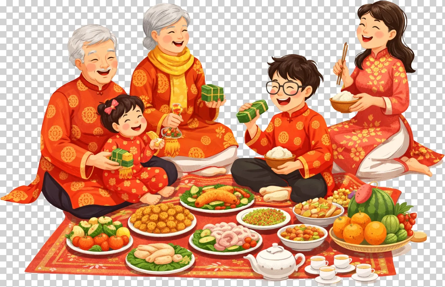 Bữa cơm đoàn viên đón giao thừa mừng xuân