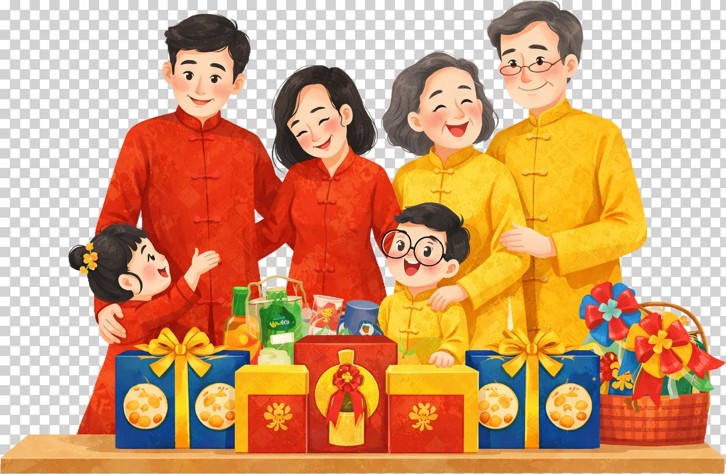 Gia ÄÃ¬nh háº¡nh phÃºc bÃªn giá» quÃ  Táº¿t sang trá»ng