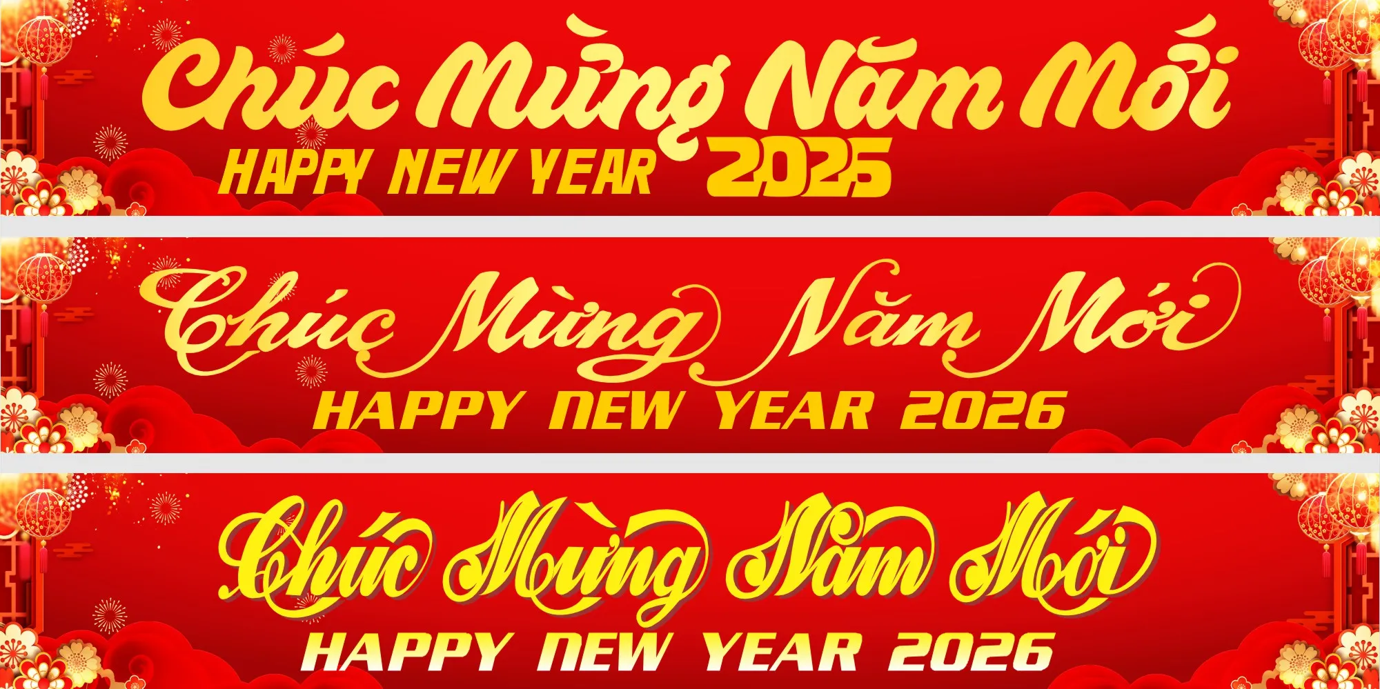 Phông Nền Chúc Mừng Năm Mới 2026 Chữ Nghệ Thuật