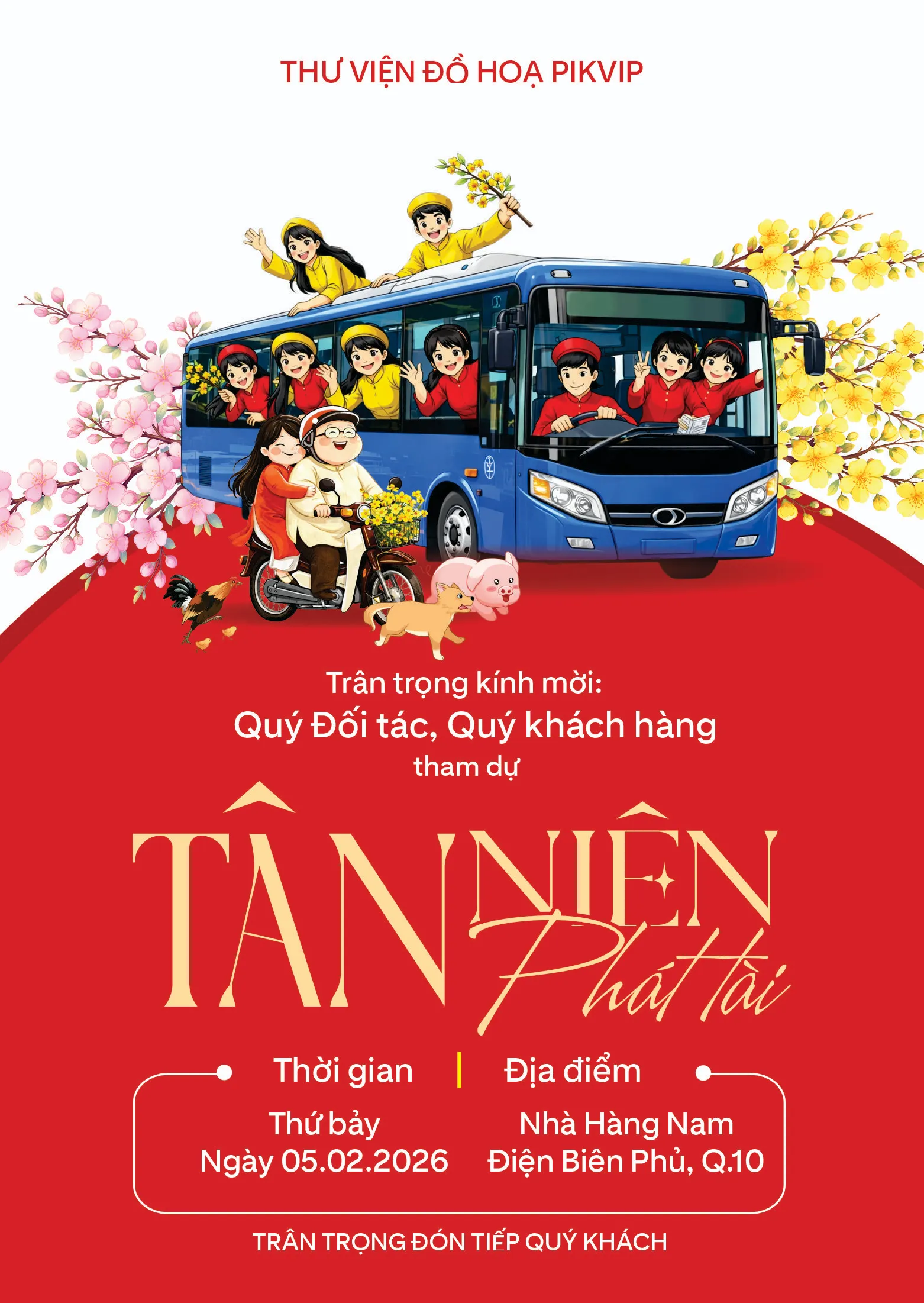 Thiệp Mời Niên Phát Tài Pikvip