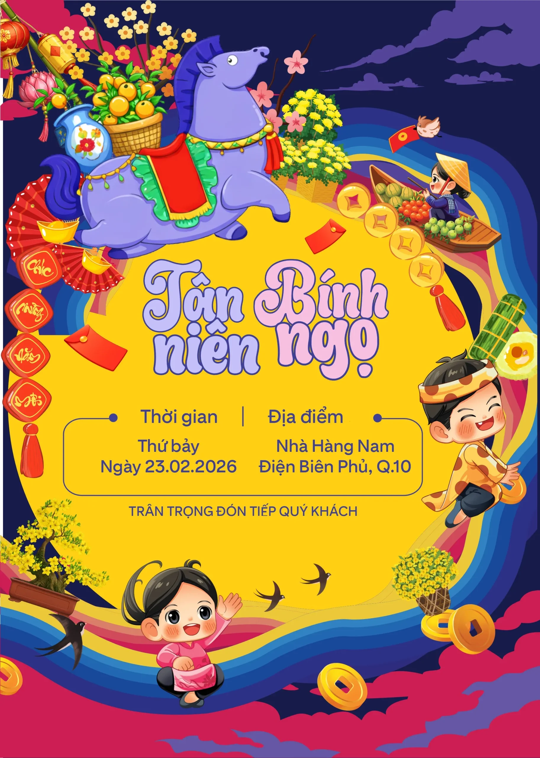 Poster Tân Bình Niên Ngọ 2026 Đáng Yêu