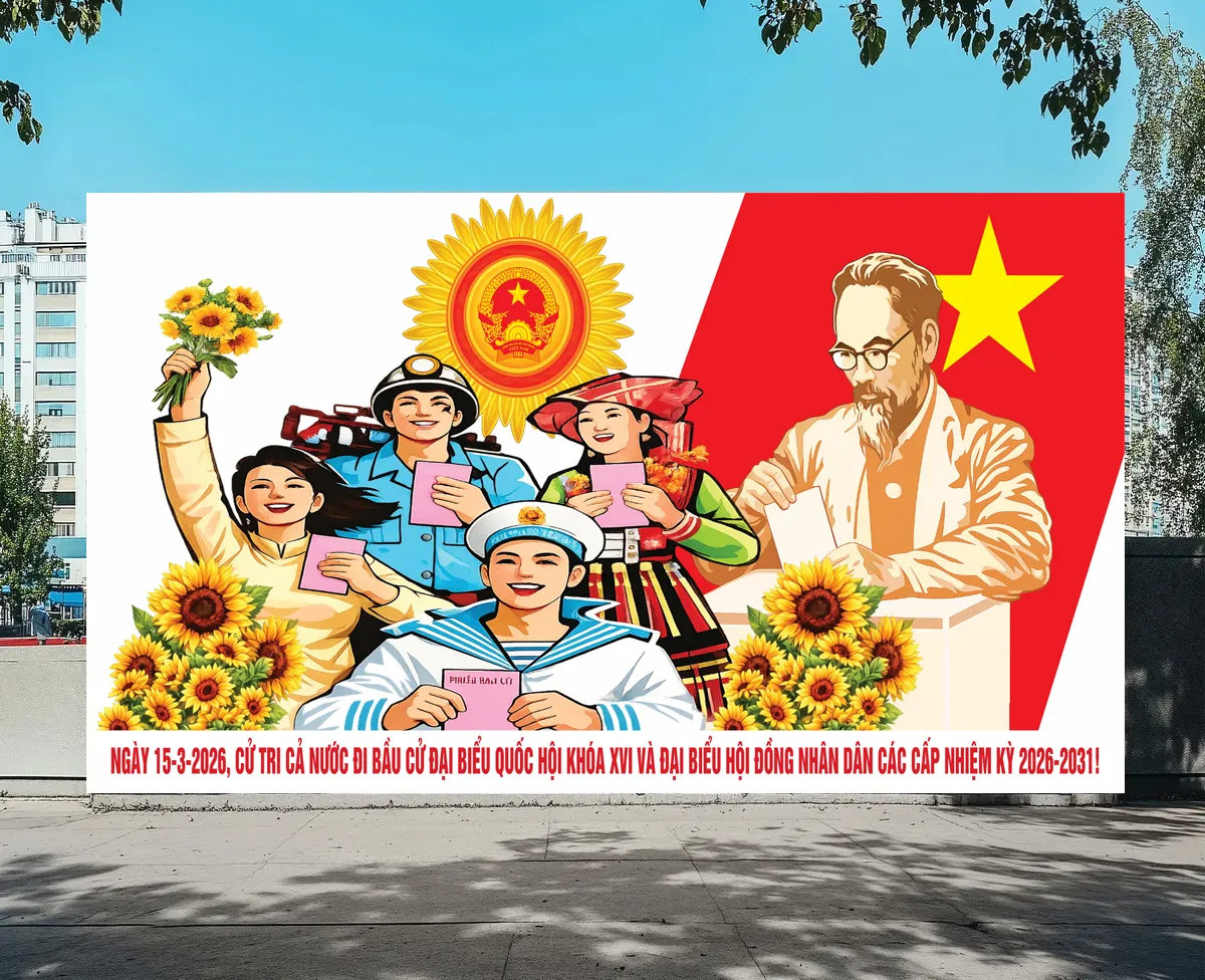Pano cổ động bầu cử Đại biểu Quốc hội khóa XVI