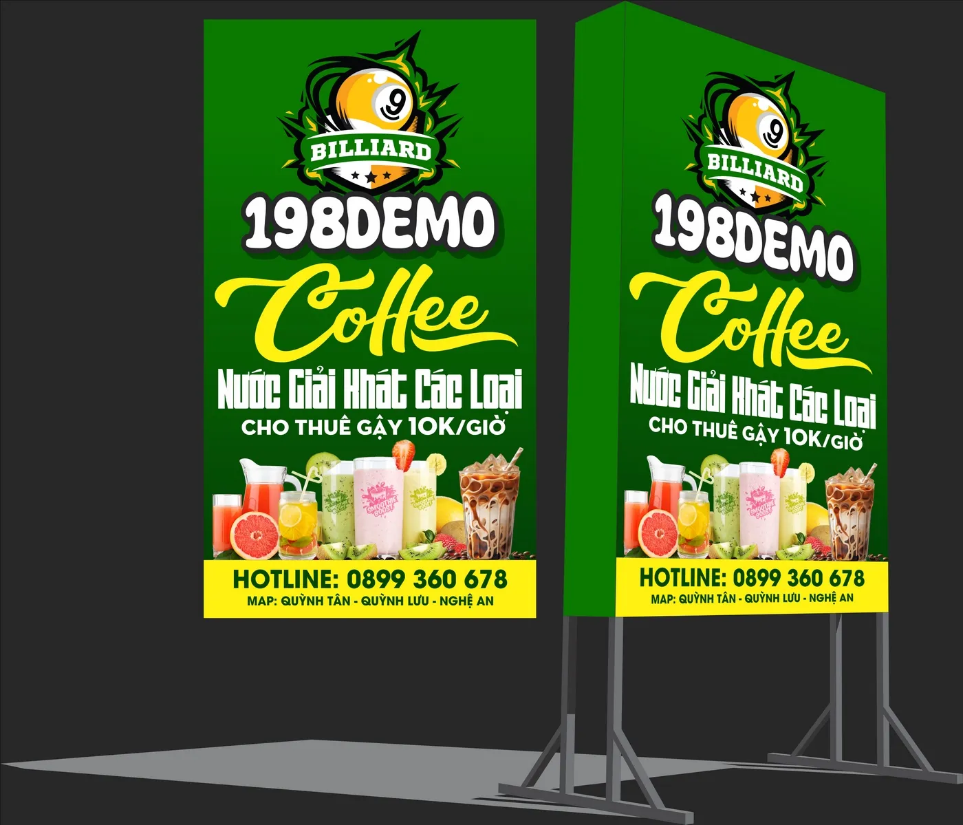 Mẫu Standee Coffee & Billiards – Nước giải khát