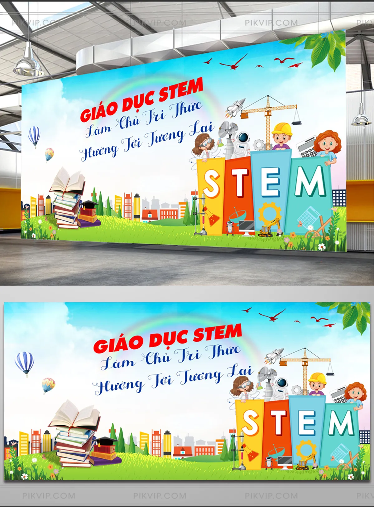 Phông nền Giáo dục STEM “Làm chủ tri thức – Hướng tới tương lai”