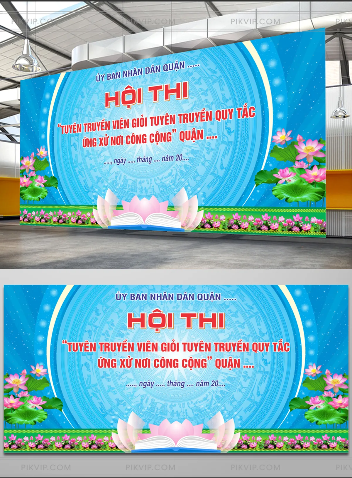 Phông Backdrop Hội Thi Tuyên Truyền Viên Giỏi Quy Tắc Ứng Xử