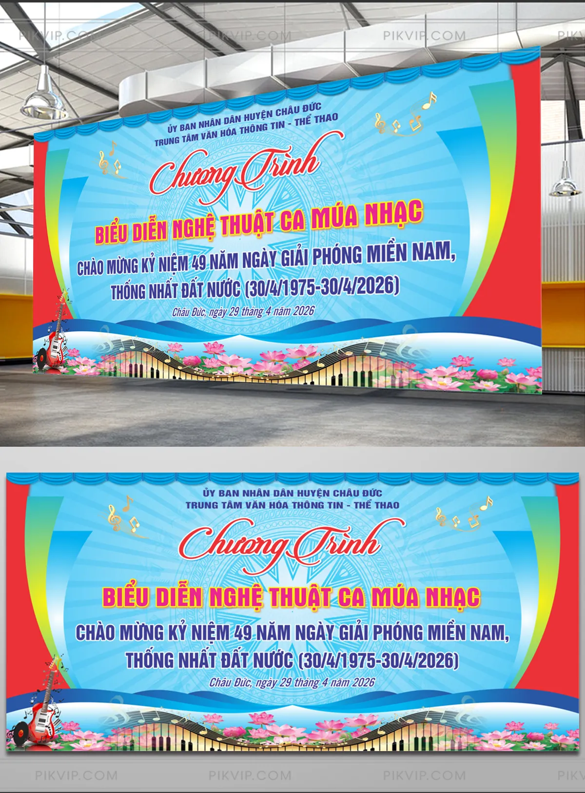 Phông Sân Khấu Biểu Diễn Nghệ Thuật Chào Mừng 30/4