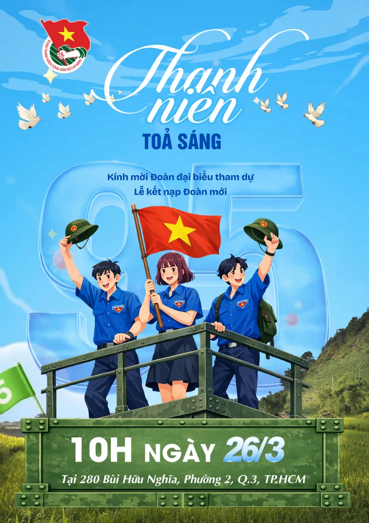 Poster Thanh Niên Tỏa Sáng Lễ Kết Nạp Đoàn