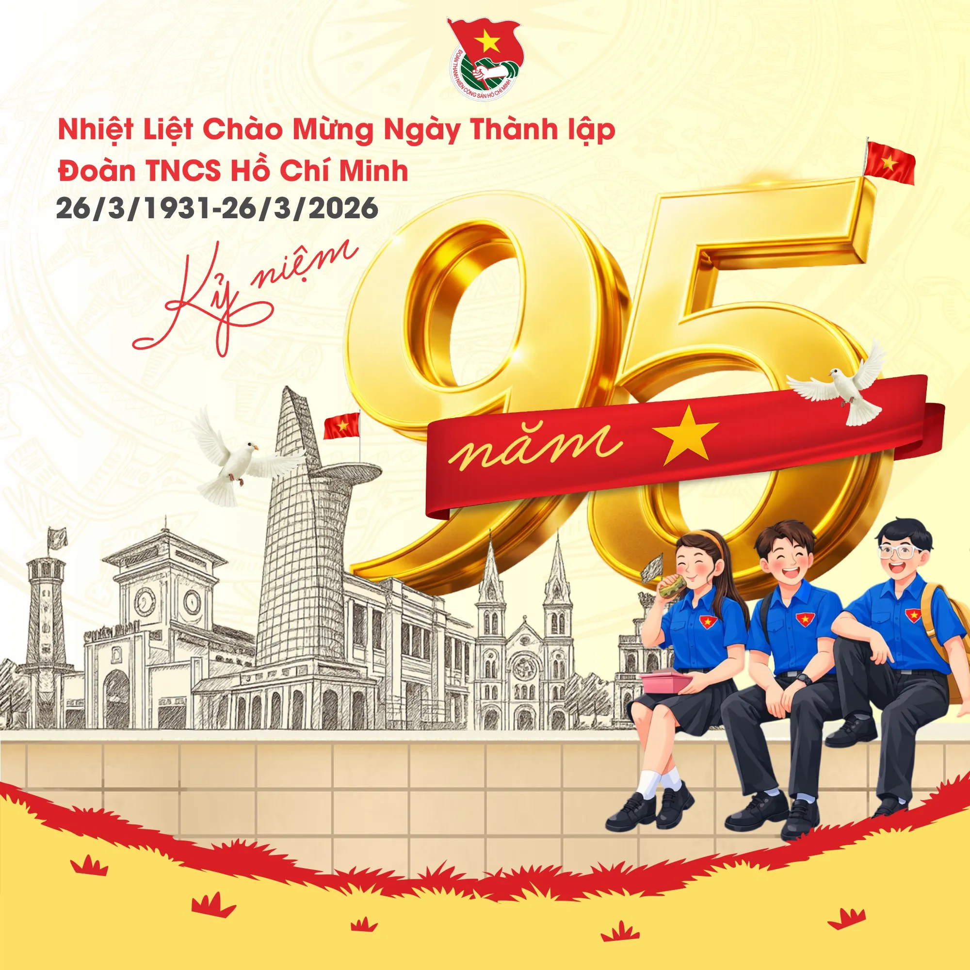 Banner chào mừng 95 năm ngày thành lập Đoàn