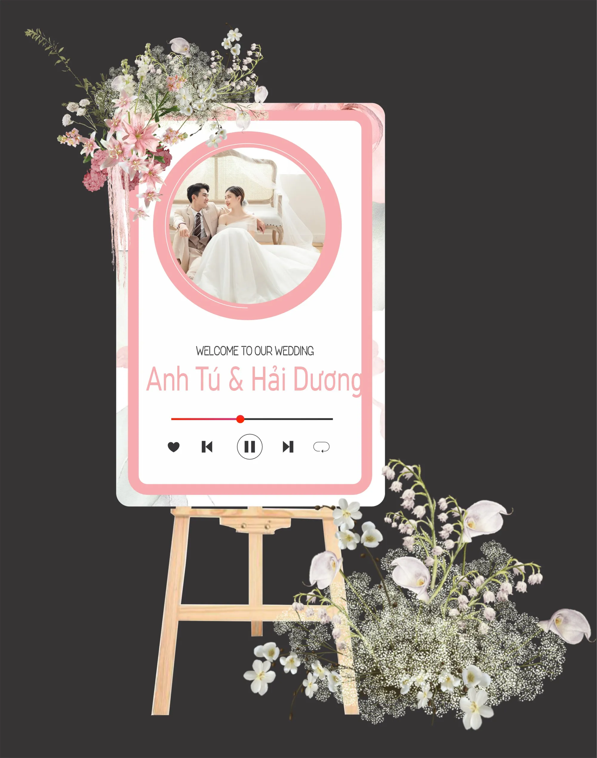 Thiết kế bảng Welcome ảnh tròn phong cách Minimalist