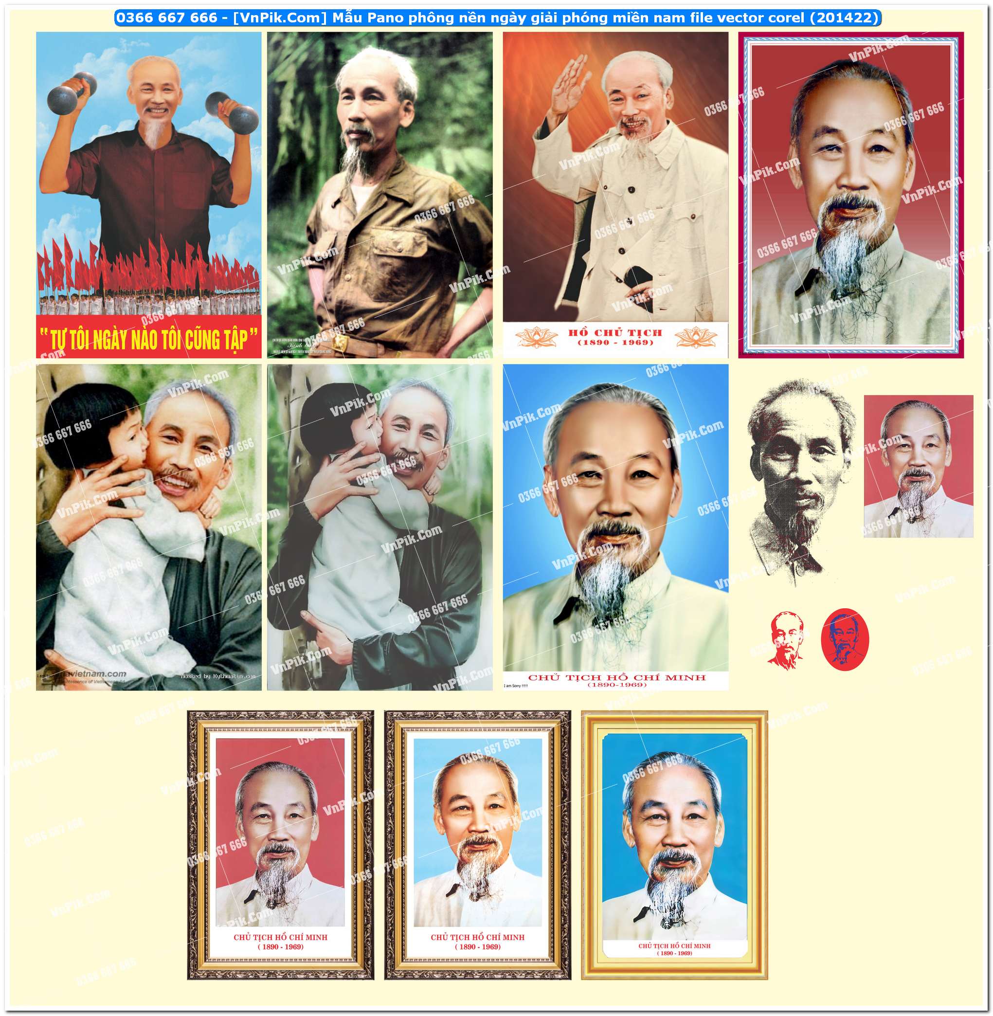 Mẫu Pano phông nền ngày giải phóng miền nam file vector corel (201422)