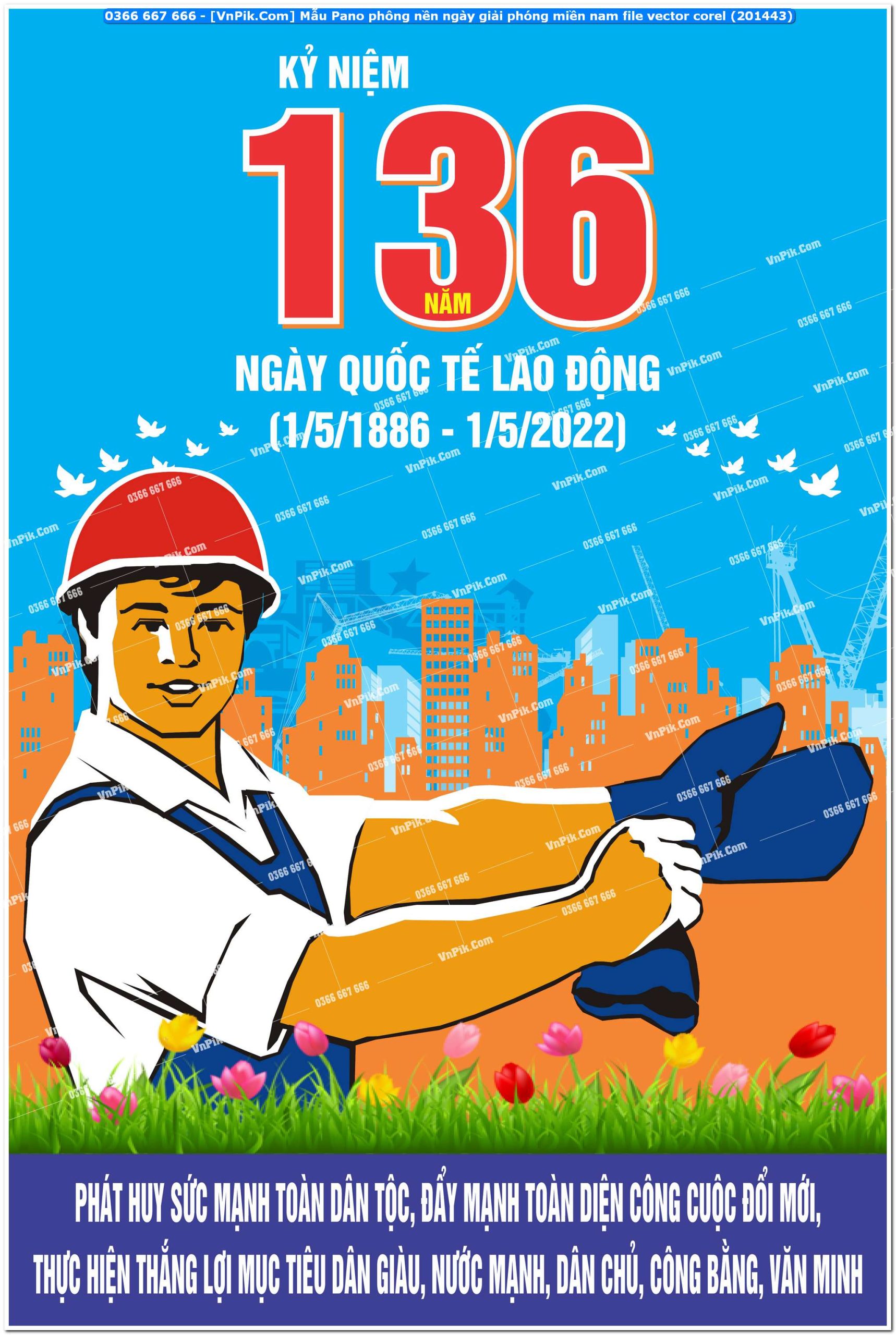 Mẫu Pano phông nền ngày giải phóng miền nam file vector corel (201443)