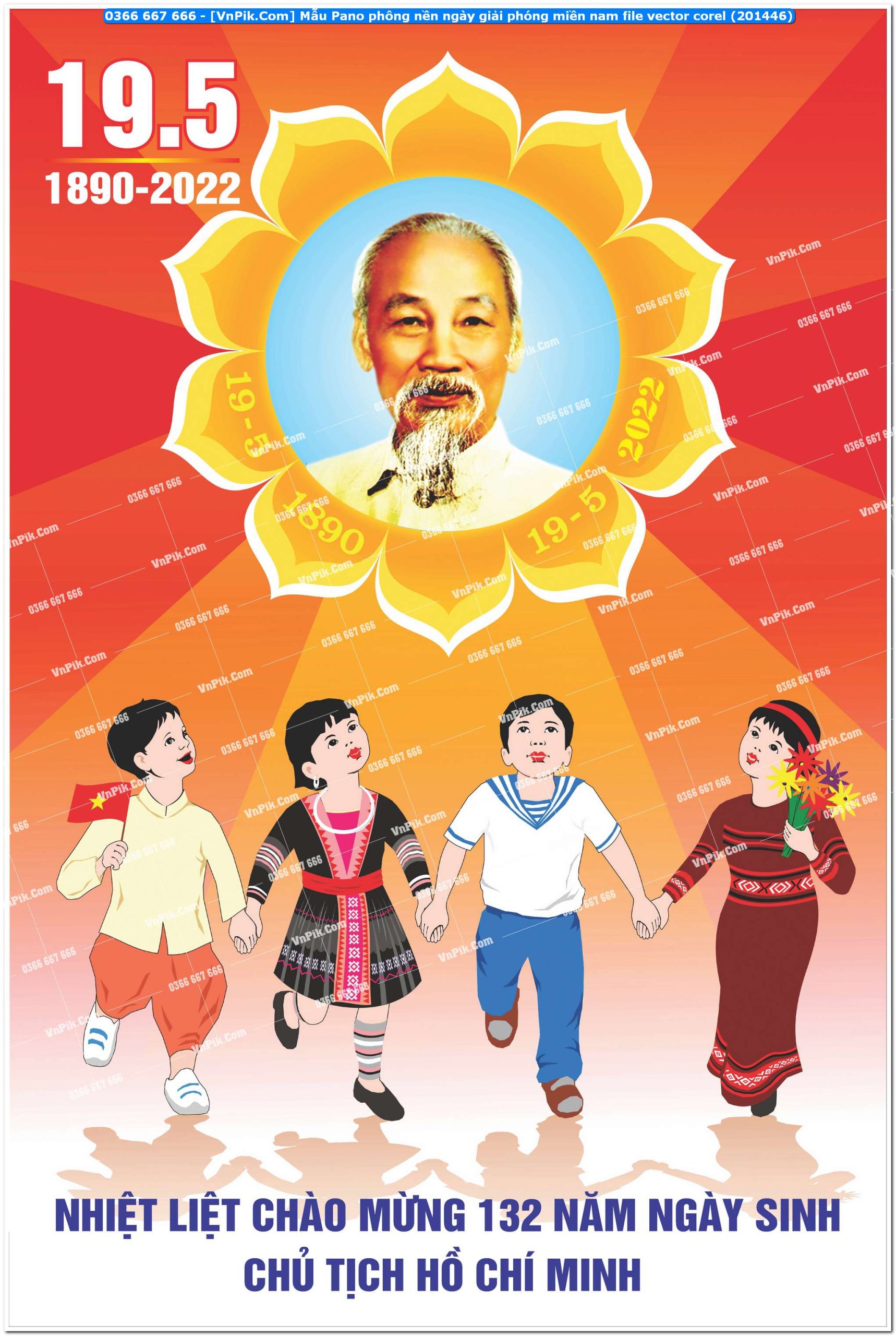 Mẫu Pano phông nền ngày giải phóng miền nam file vector corel (201446)