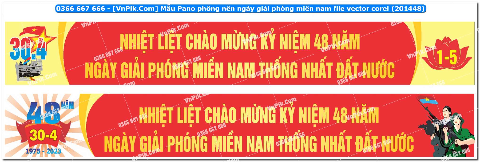 Mẫu Pano phông nền ngày giải phóng miền nam file vector corel (201448)